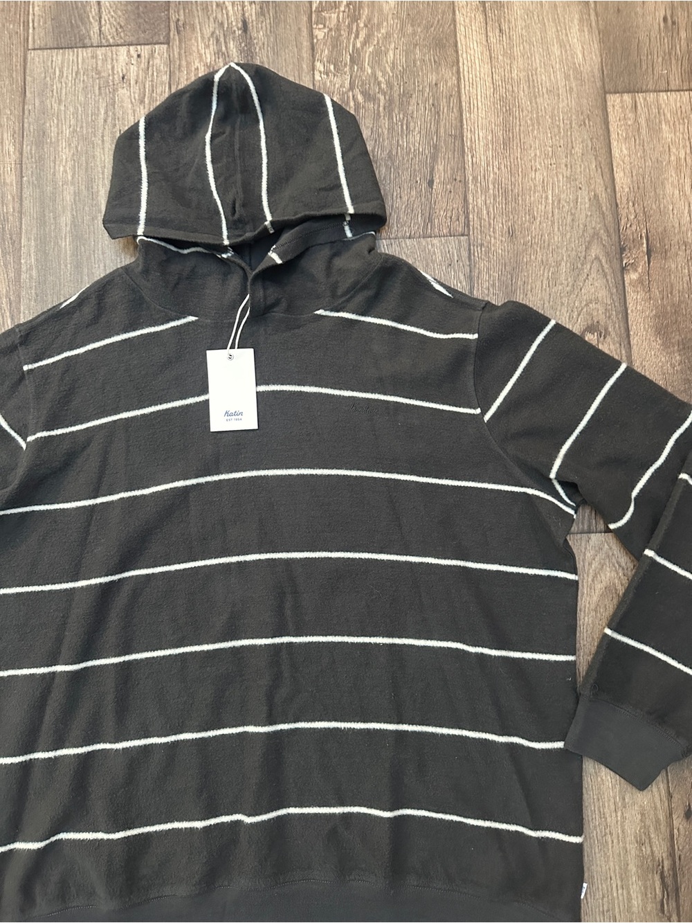 Katin Soft Fleece Hooded Sweater Hoodie Men’s Size XXL Washed Black White